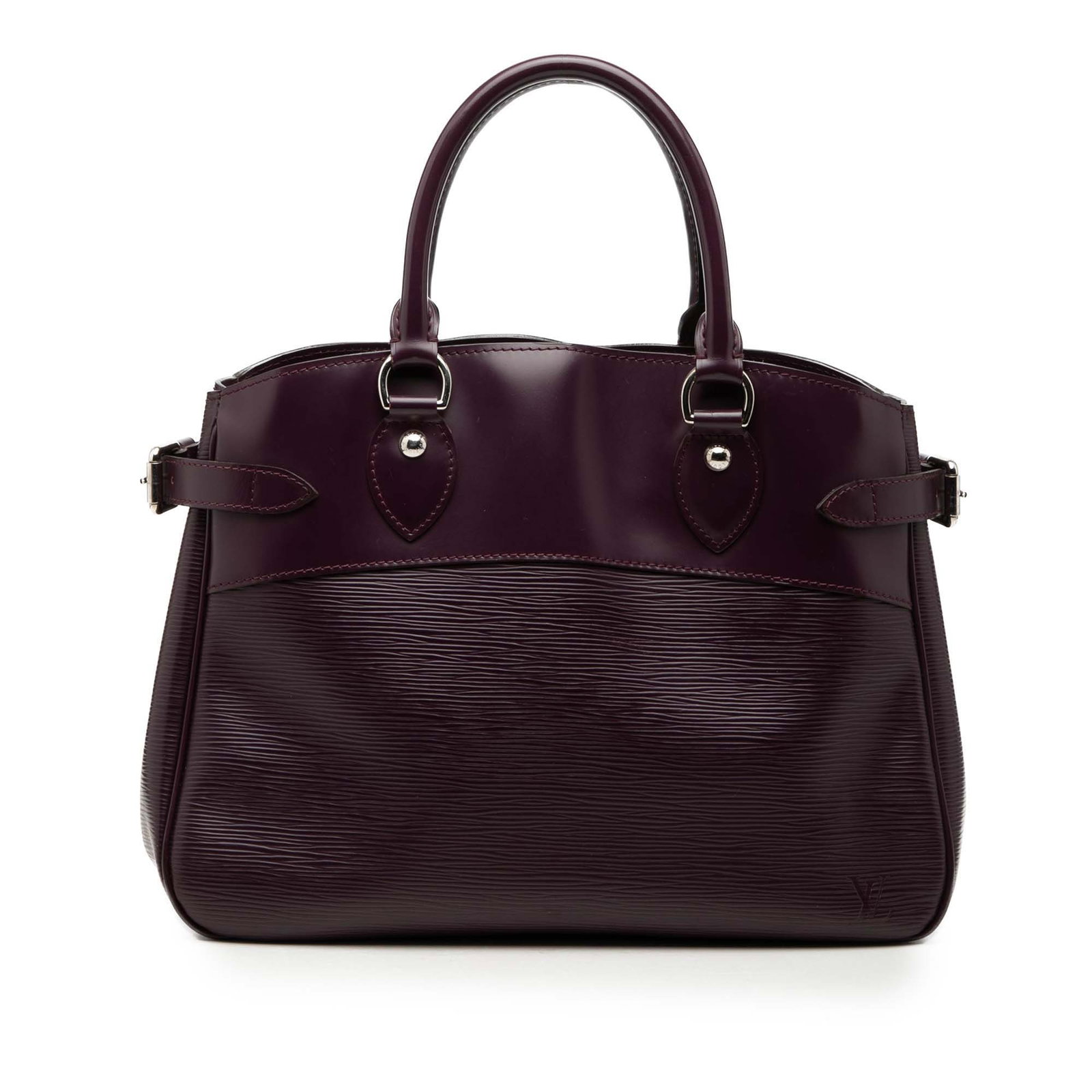 Louis Vuitton Passy PM Epi Leather Handbag Purple: Louis Vuitton Passy PM Epi Leather Handbag Purple Louis Vuitton Epi Passy PM handbag in purple epi leather with side belt details, rolled leather handles, and an open top with clasp closure. The inter