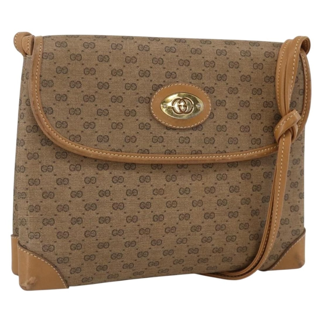 Beige Micro GG Supreme Shoulder Bag by Gucci PVC Leather Italy (1 of 18)