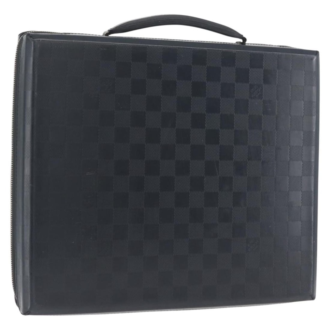 Louis Vuitton Luke Navy Damier Grasset Canvas Business Bag: Louis Vuitton Luke Navy Damier Grasset Canvas Business Bag This Louis Vuitton Luke business bag is crafted in navy Damier Grasset canvas and made in France. The bag shows heavy signs of use, including