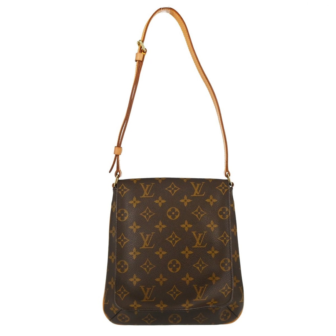 Louis Vuitton Musette Salsa Monogram Canvas Shoulder Bag M51258: Louis Vuitton Musette Salsa Monogram Canvas Shoulder Bag M51258 Vintage Louis Vuitton Musette Salsa short shoulder bag in brown Monogram canvas with leather trim. This medium shoulder bag features a f