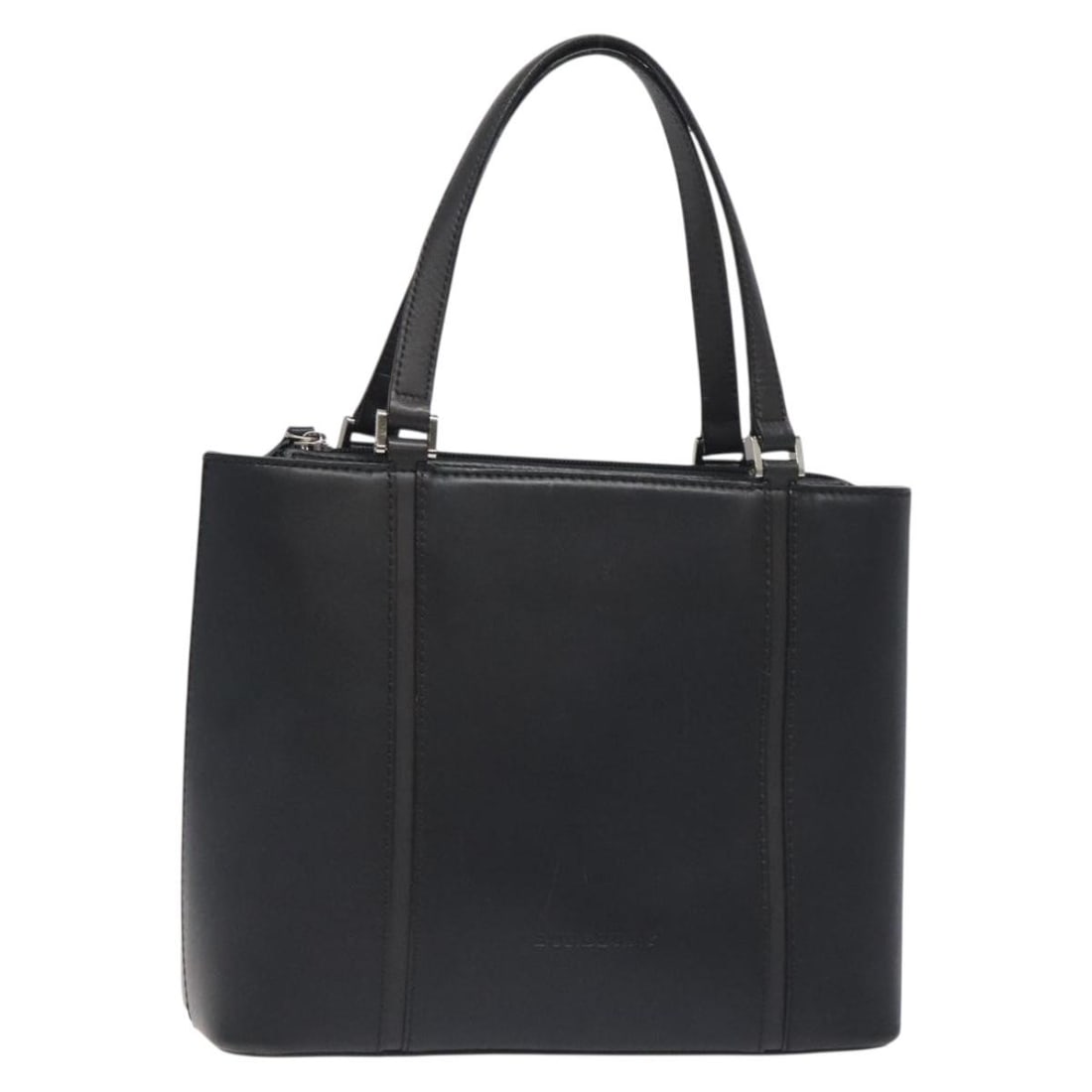 BURBERRY Leather Hand Bag Black Silver Auth 10.2 x 8.3 Inch: BURBERRY Leather Hand Bag Black Silver Auth 10.2 x 8.3 Inch This BURBERRY hand bag is crafted from premium leather in a stylish black and silver color combination. Designed for practicality and elegan