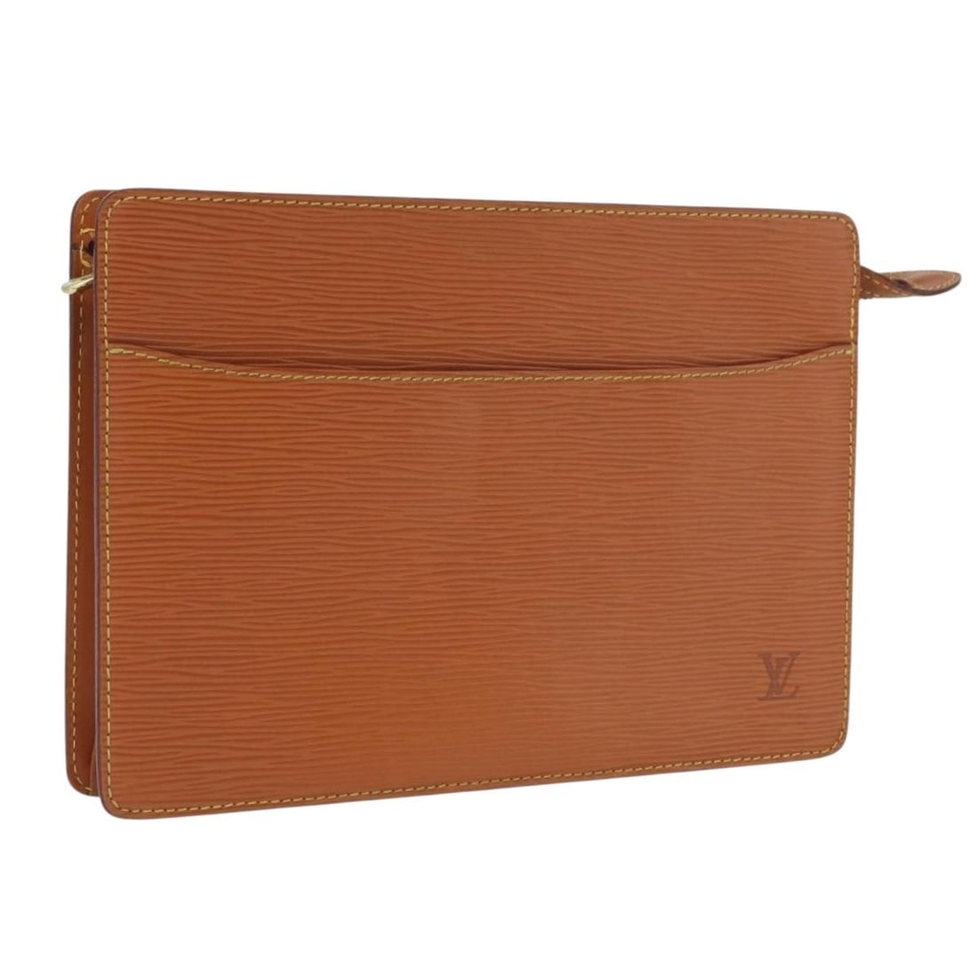 Louis Vuitton Epi Leather Pochette Homme Clutch Brown Zipangu Gold M52528: Louis Vuitton Epi Leather Pochette Homme Clutch Brown Zipangu Gold M52528 This Louis Vuitton Epi Pochette Homme clutch bag features the iconic Epi leather in a Brown and Zipangu Gold color combination