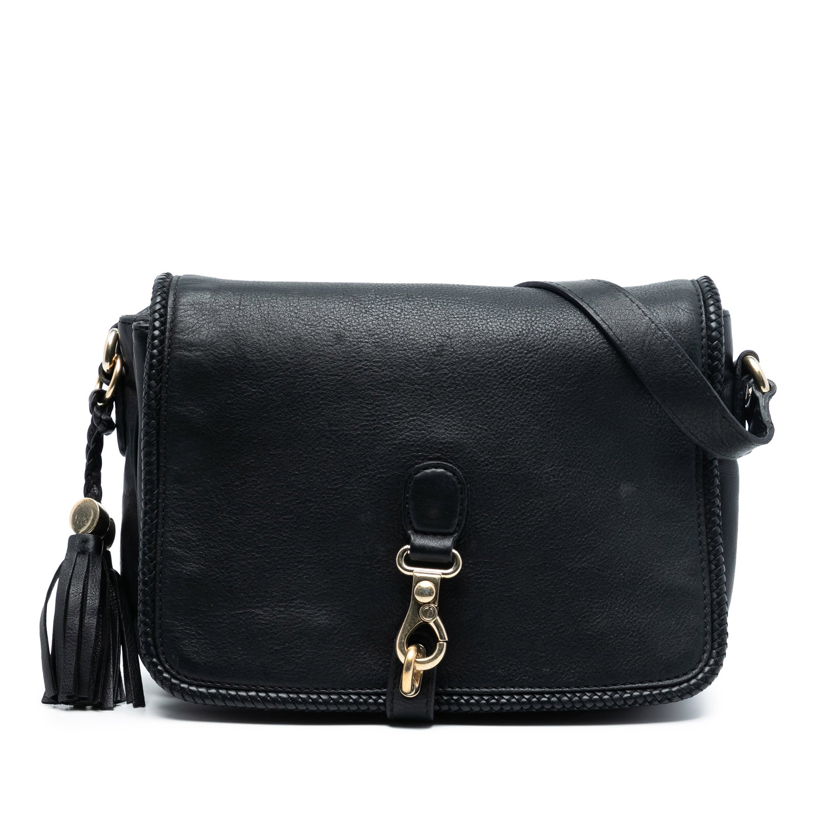 Gucci Marrakech Black Leather Crossbody Bag with Tassel Detail (1 of 7)