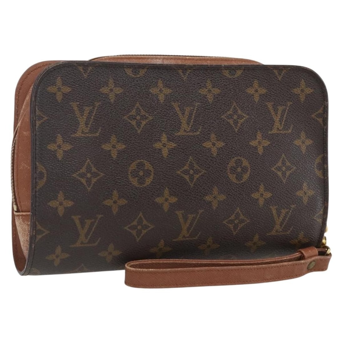 Louis Vuitton M51790 Orsay Monogram Canvas Womens Clutch: Louis Vuitton M51790 Orsay Monogram Canvas Womens Clutch Louis Vuitton Monogram Orsay clutch bag in monogram canvas, made in France. This women's clutch is a heavily used piece with visible wear throu