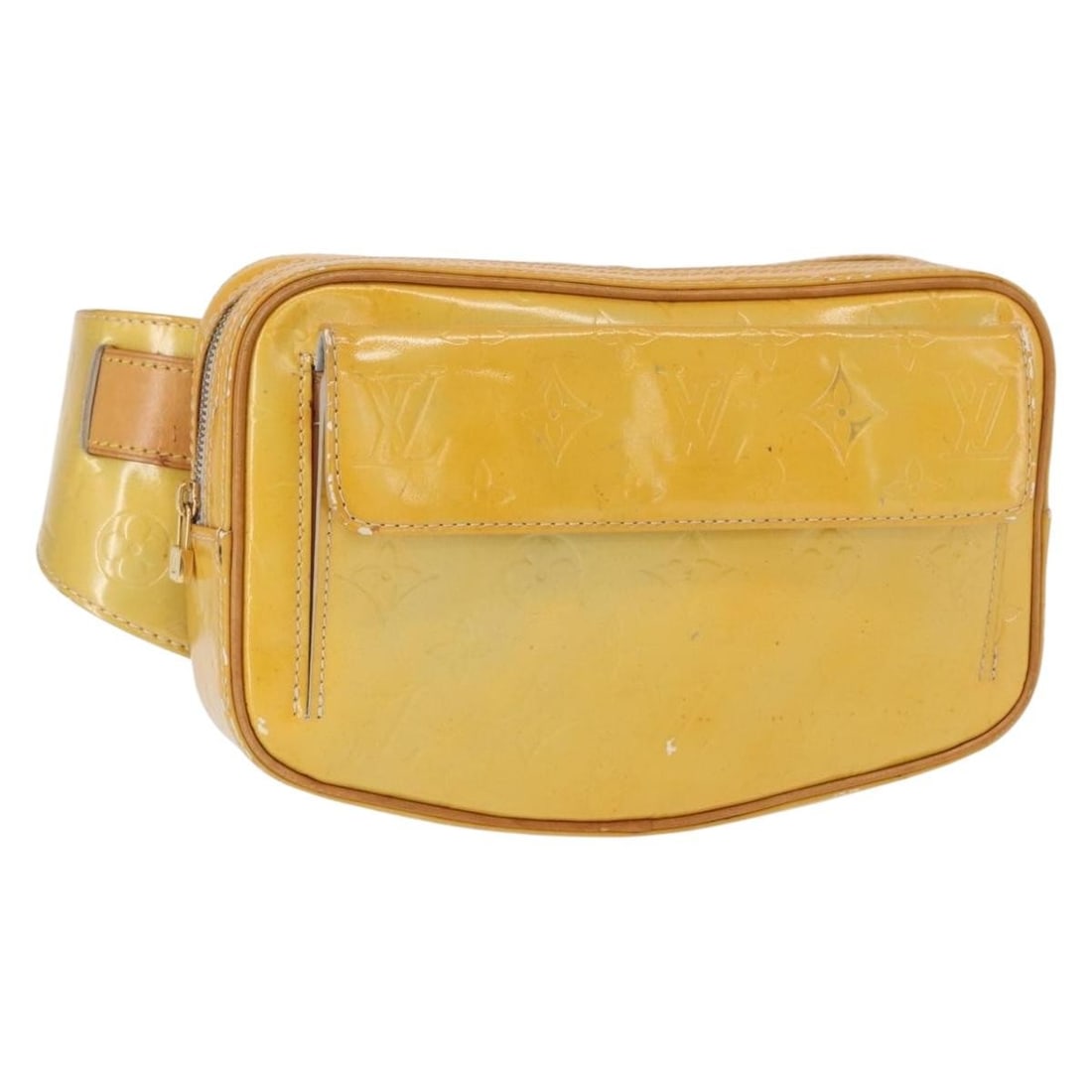 LOUIS VUITTON Monogram Vernis Fulton Waist Bag Gris M91041 Auth (1 of 18)