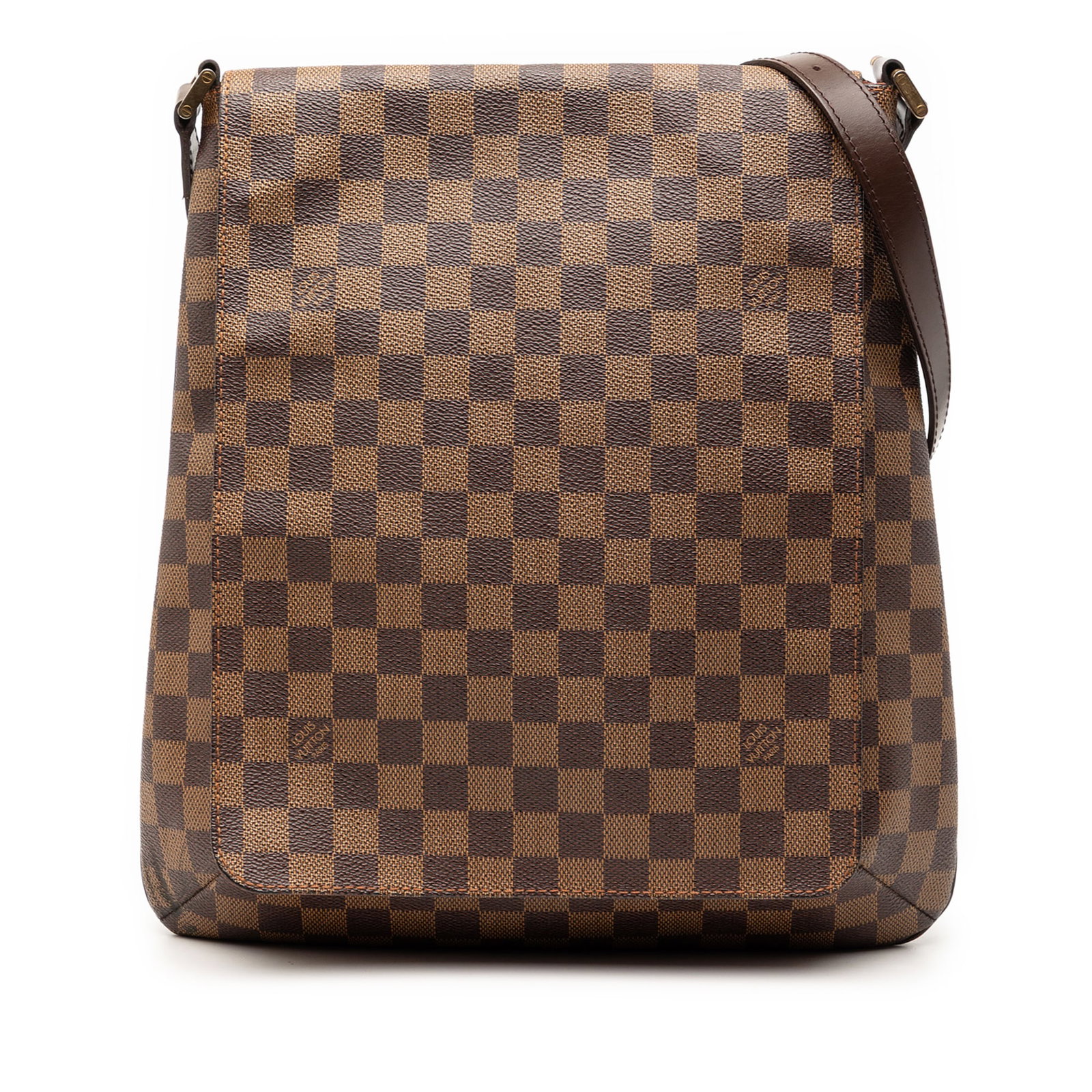 Louis Vuitton Musette Salsa GM Damier Ebene Canvas Shoulder Bag: Louis Vuitton Musette Salsa GM Damier Ebene Canvas Shoulder Bag The Louis Vuitton Damier Ebene Musette Salsa GM features a signature damier canvas body with a front flap and magnetic snap closure. It 
