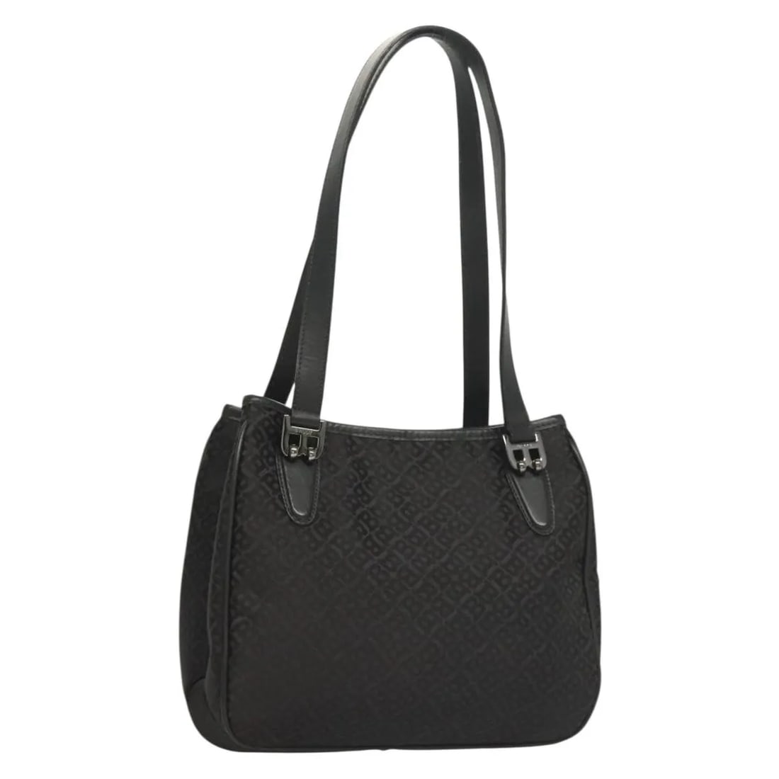 Bally Vintage Shoulder Bag Black Nylon Italy: Bally Vintage Shoulder Bag Black Nylon Italy This vintage Bally shoulder bag for women features a black nylon exterior with leather accents. It shows signs of wear including slight rubbing, stains, an