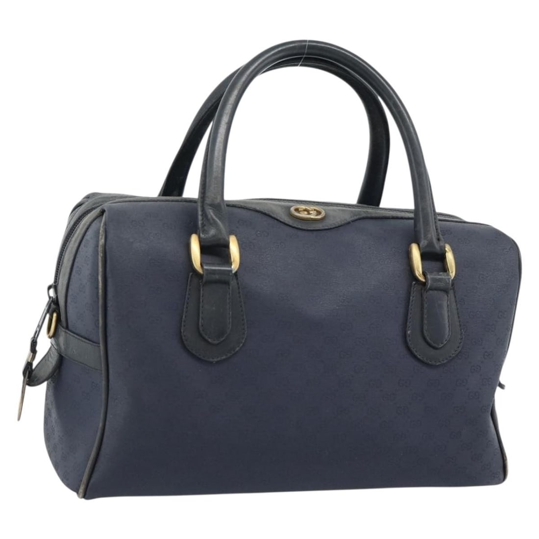 GUCCI 183291 Micro GG Supreme PVC Leather Hand Bag Navy: GUCCI 183291 Micro GG Supreme PVC Leather Hand Bag Navy Gucci Micro GG Supreme handbag in navy and gold PVC leather with Micro Small GG canvas. Made in Italy, this women's handbag is offered in heavil