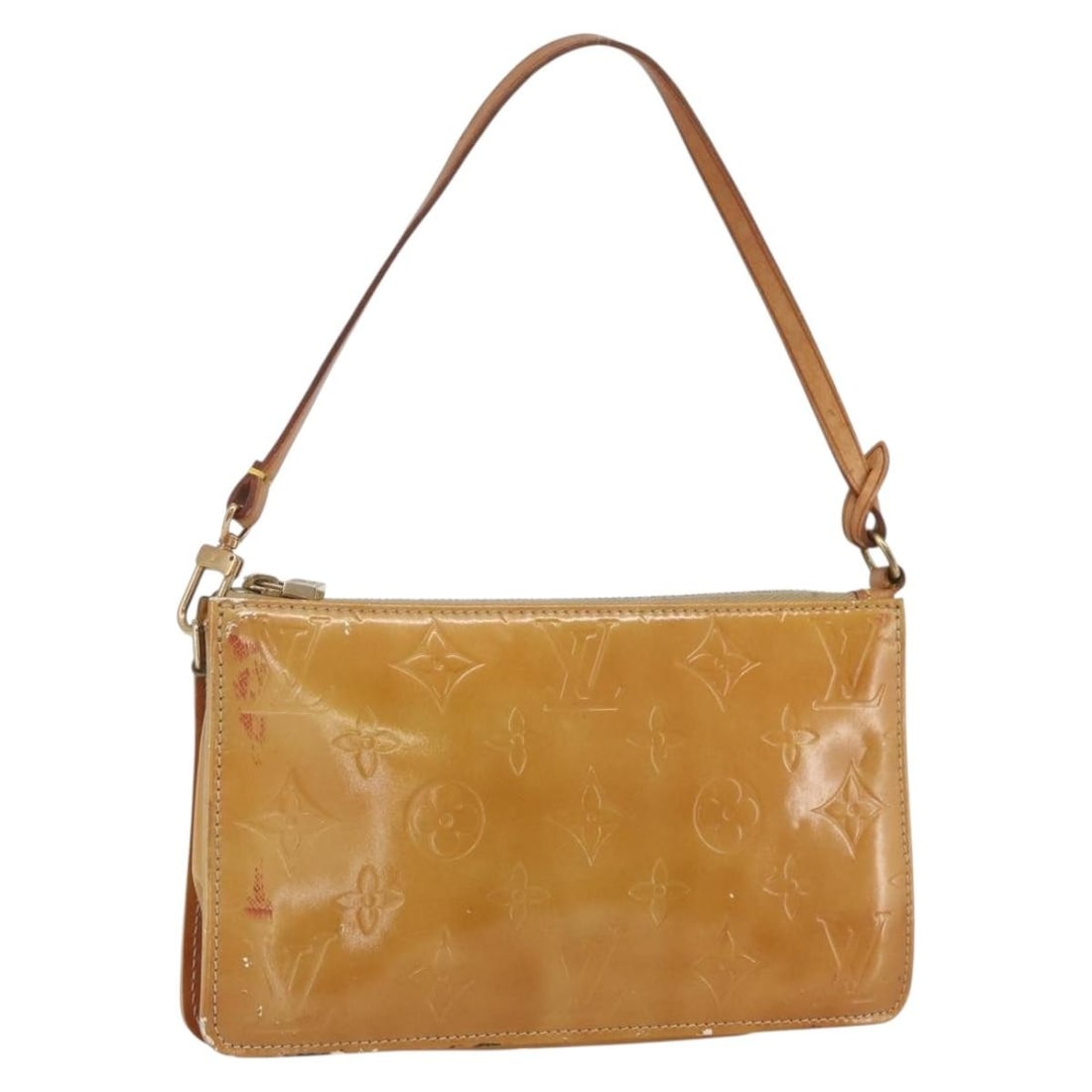 Louis Vuitton M91010 Lexington Vernis accessory pouch in beige: Louis Vuitton M91010 Lexington Vernis accessory pouch in beige Louis Vuitton Monogram Vernis Lexington accessory pouch in beige patent leather. Made in France, this women's pouch features the M91010 p