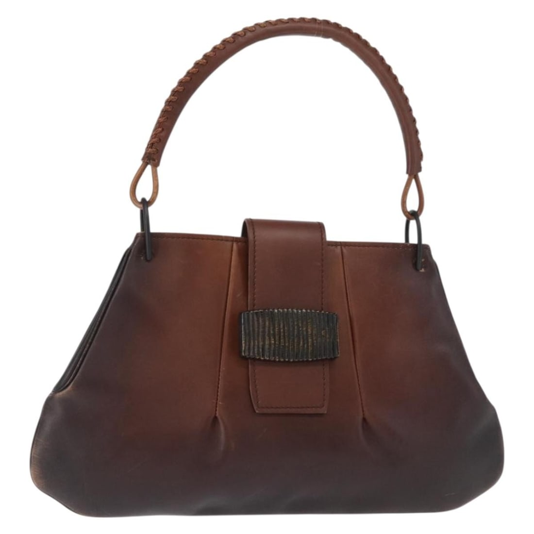GUCCI Brown Leather Shoulder Bag 105374 Made in Italy: GUCCI Brown Leather Shoulder Bag 105374 Made in Italy This authentic GUCCI shoulder bag, crafted in Italy, showcases a rich brown leather exterior that exudes sophistication. Measuring approximately 1