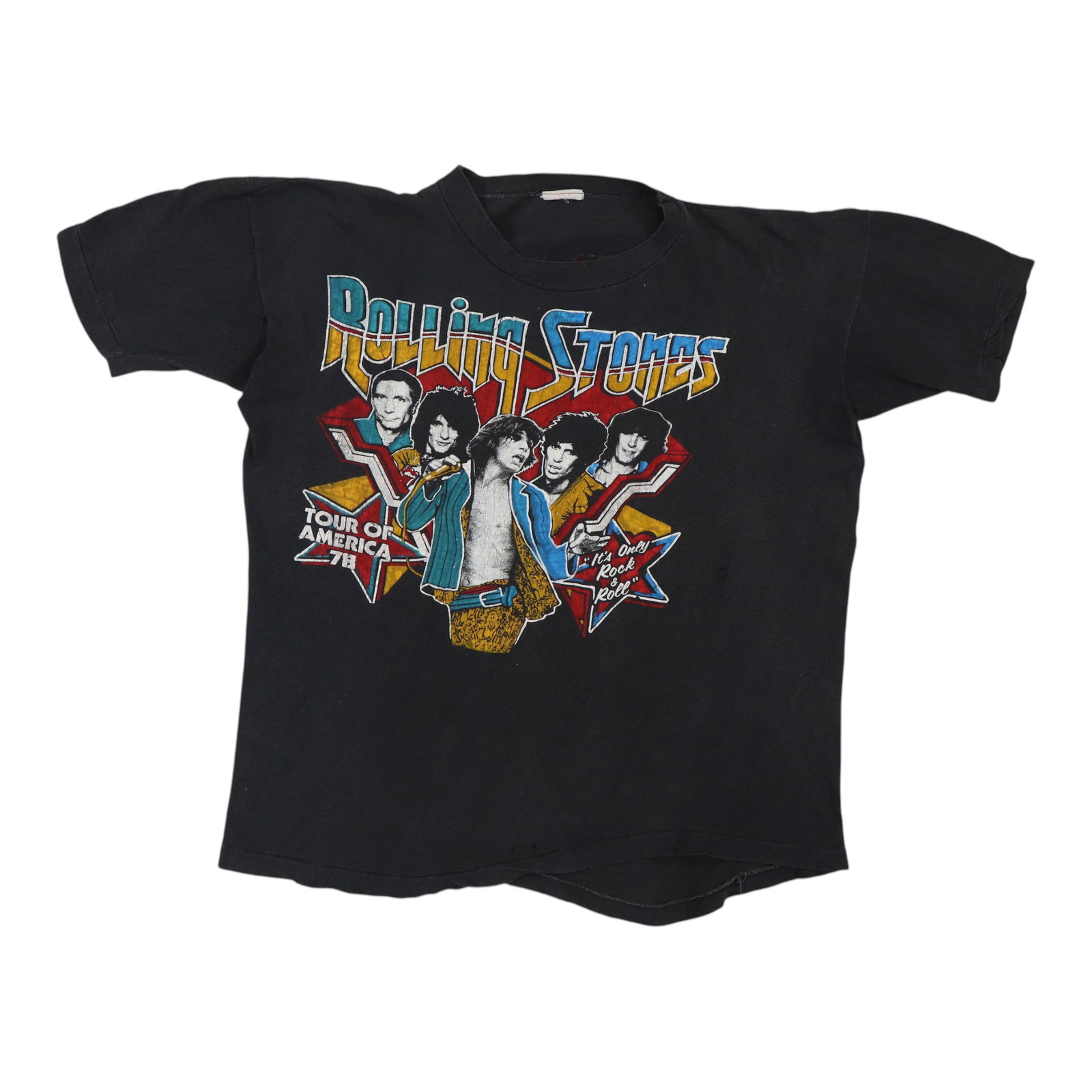 Vintage 1978 Rolling Stones American Tour Black Cotton Shirt (1 of 7)