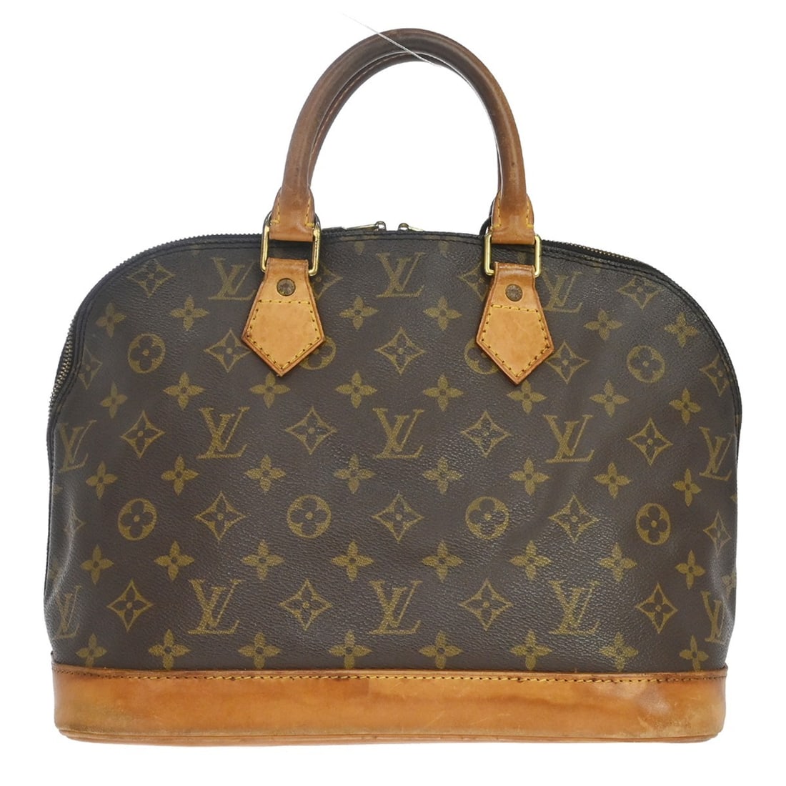 Louis Vuitton Alma Monogram Canvas Handbag M51130 BA0936: Louis Vuitton Alma Monogram Canvas Handbag M51130 BA0936 Vintage Louis Vuitton Alma handbag in Monogram canvas with leather trim and double handles. This women's medium handbag features a zip closure,