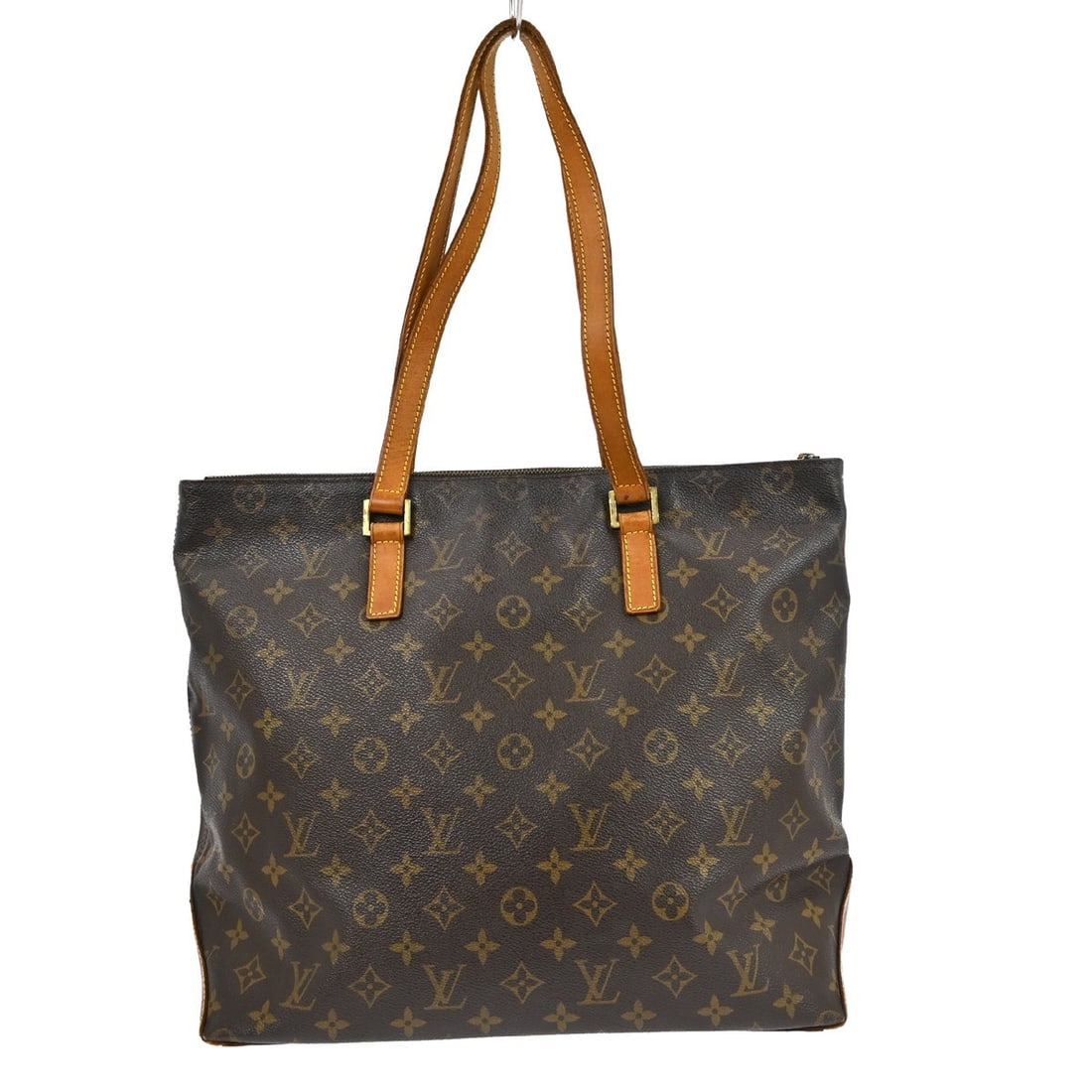 Louis Vuitton Cabas Mezzo Monogram Canvas Tote M51151 Brown: Louis Vuitton Cabas Mezzo Monogram Canvas Tote M51151 Brown Vintage Louis Vuitton Cabas Mezzo tote bag in brown Monogram canvas with leather trim and double handles. This zip-top tote features a brown