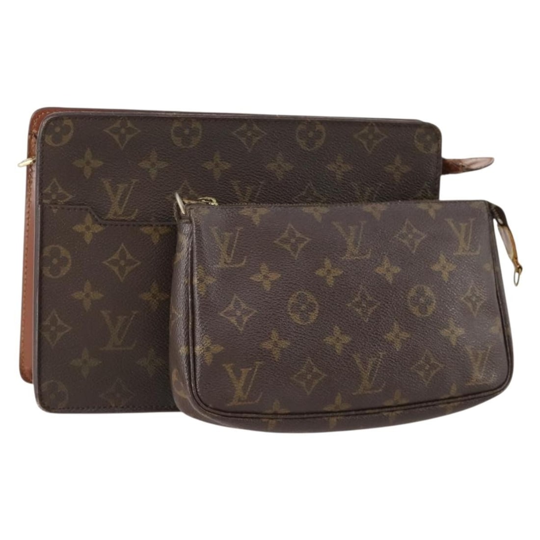 Louis Vuitton Monogram Canvas Clutch Bag 2 Set France: Louis Vuitton Monogram Canvas Clutch Bag 2 Set France This is a set of two Louis Vuitton monogram clutch bags crafted from signature monogram canvas. Designed for women, these clutches were made in Fr