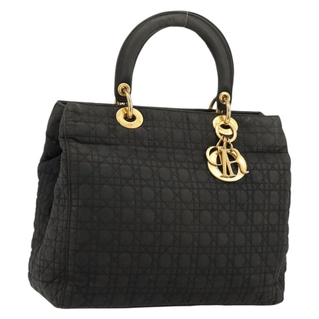 Lady Dior Nylon Black Gold Handbag Charm Christian Dior (1 of 18)