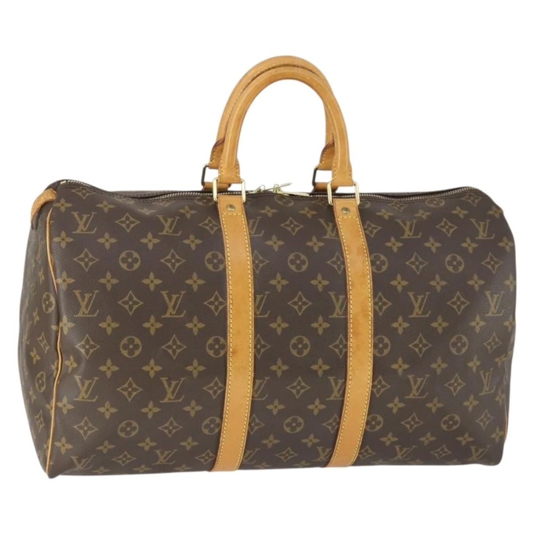 Louis Vuitton Keepall 45 Monogram Canvas Boston Bag M41428 France: Louis Vuitton Keepall 45 Monogram Canvas Boston Bag M41428 France This is a Louis Vuitton Monogram Keepall 45 Boston Bag in monogram canvas. The bag features a spacious interior and sturdy handles, de