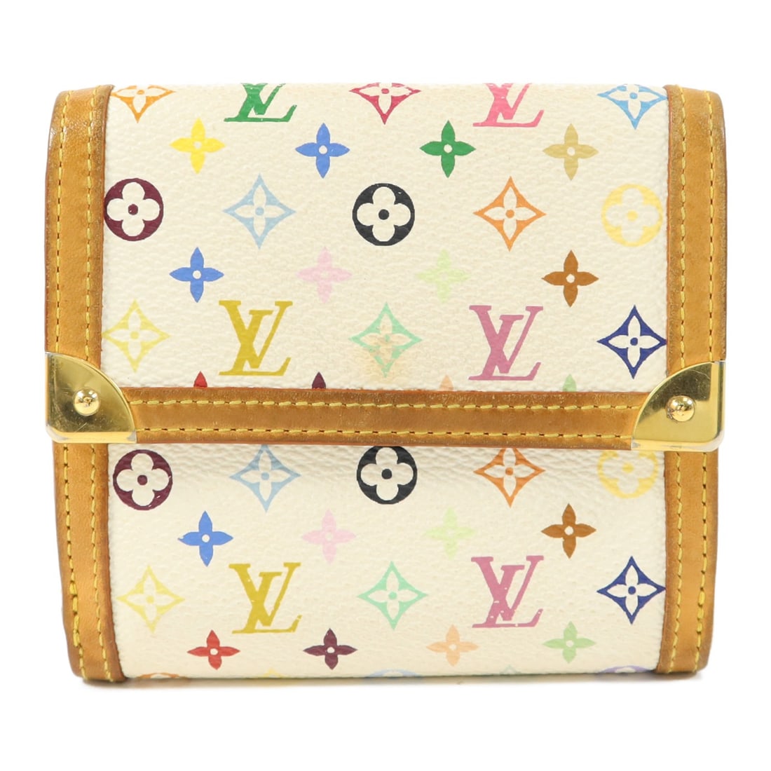 Louis Vuitton Monogram Multicolor Tri Fold White Wallet M92983: Louis Vuitton Monogram Multicolor Tri Fold White Wallet M92983 This Louis Vuitton Porte Monnaie Billet Carte wallet features the Monogram Multicolor design in white. Crafted from durable PVC coated ca