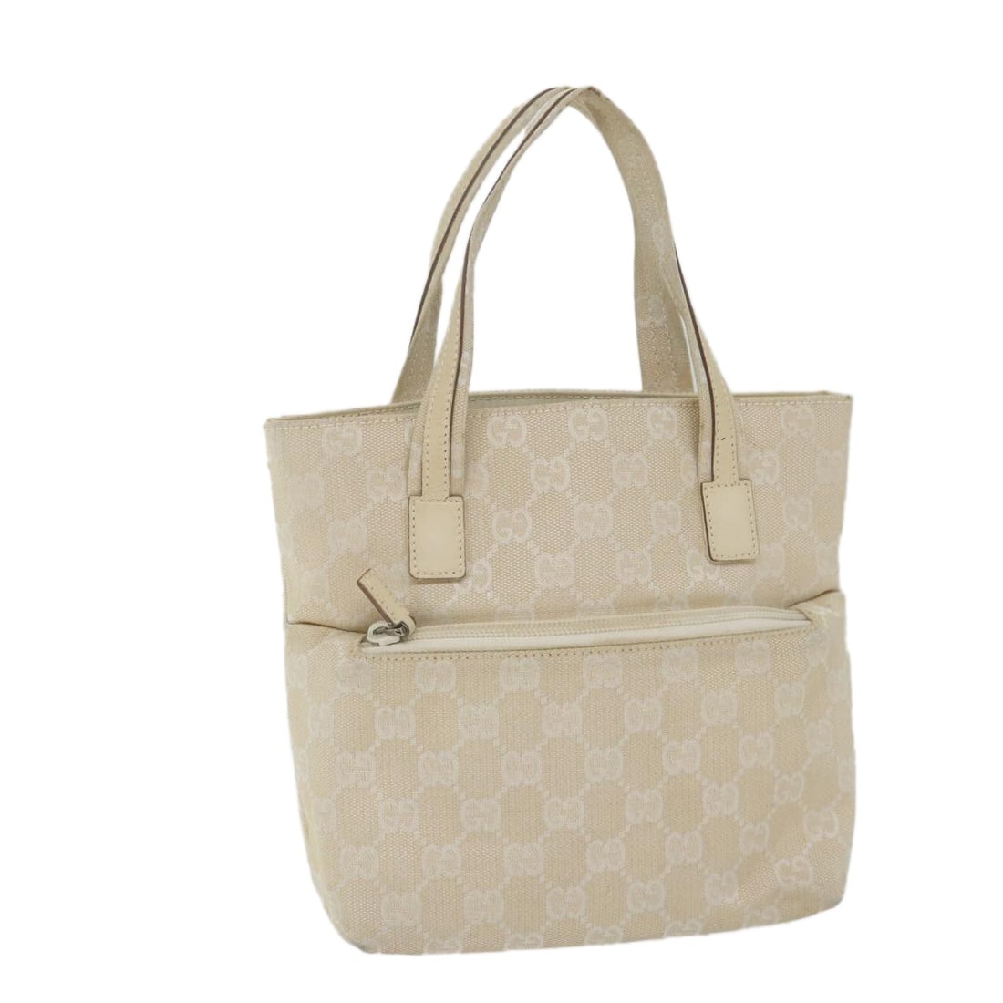 Gucci GG Canvas Cream Handbag Italy 002 1079 001998: Gucci GG Canvas Cream Handbag Italy 002 1079 001998 This Gucci GG Canvas handbag features a cream exterior and is crafted from signature GG canvas material. Designed for women, it offers a compact sil