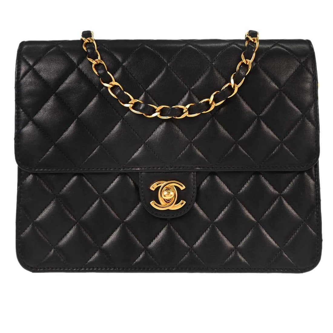Chanel Classic Single Flap Small Black Lambskin Shoulder Bag (1 of 18)
