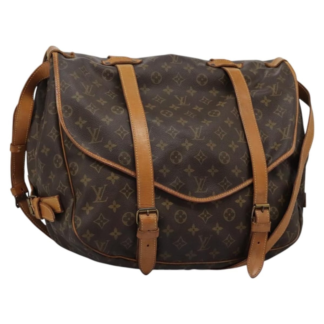 Louis Vuitton M42252 Saumur 43 Monogram Canvas Shoulder Bag: Louis Vuitton M42252 Saumur 43 Monogram Canvas Shoulder Bag Louis Vuitton Saumur 43 shoulder bag in Monogram canvas, made in France. This women's bag features the M42252 model and an adjustable should