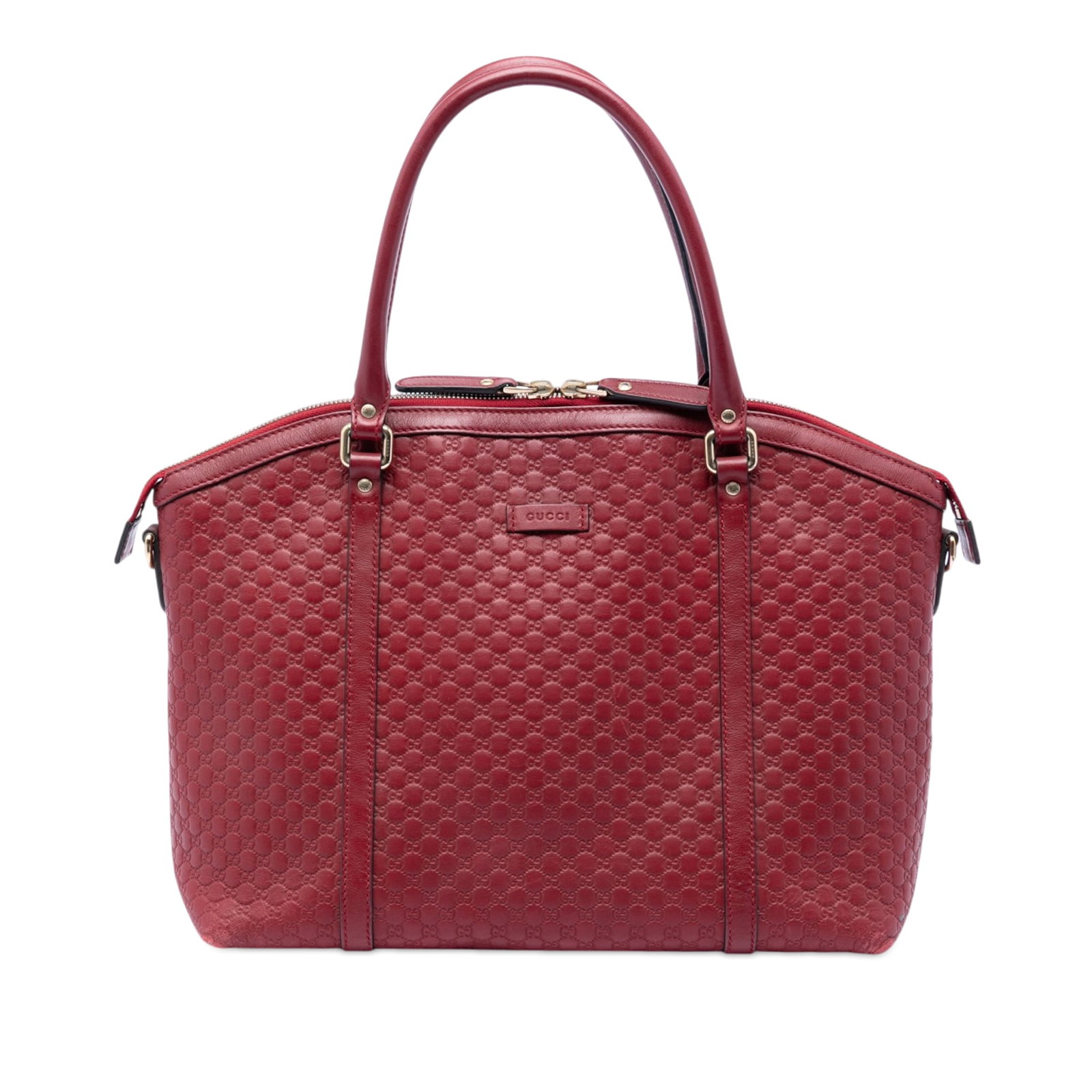 Gucci Microguccissima Large Dome Satchel Red Leather (1 of 7)