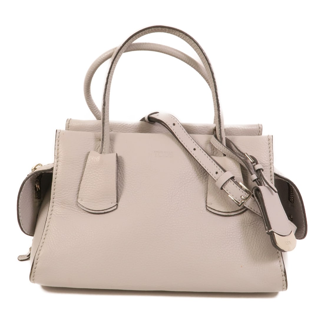 TOD'S gray calfskin 2way shoulder bag women: TOD'S gray calfskin 2way shoulder bag women This TOD'S 2-way shoulder bag is crafted from high-quality calfskin leather in an elegant grey color. Designed for versatility, it can be carried in multipl