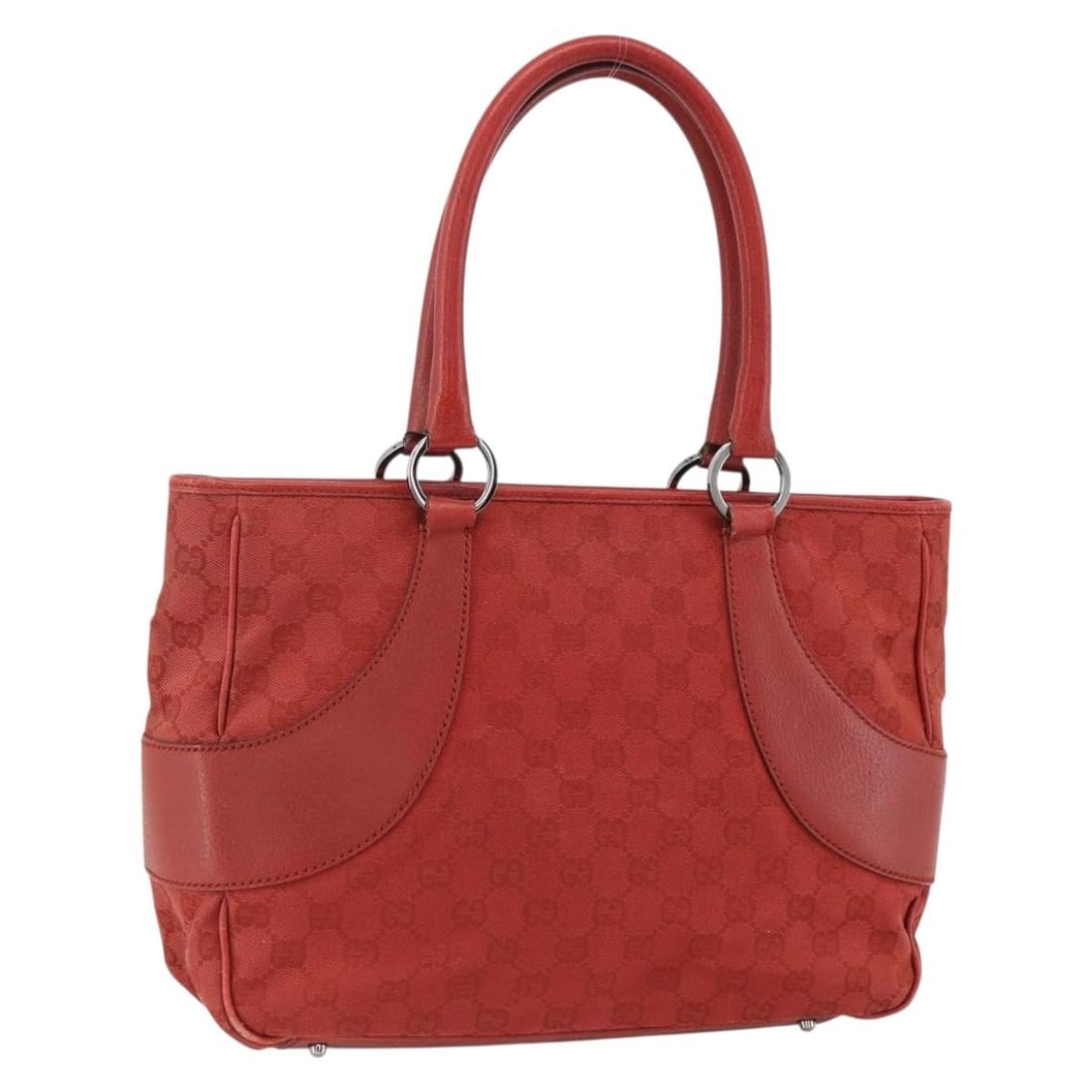 Gucci GG Canvas Red Silver Handbag 113011 Italy: Gucci GG Canvas Red Silver Handbag 113011 Italy This Gucci GG Canvas Hand Bag features a red and silver color scheme with the signature GG canvas exterior. Designed for women, it is crafted in Italy a
