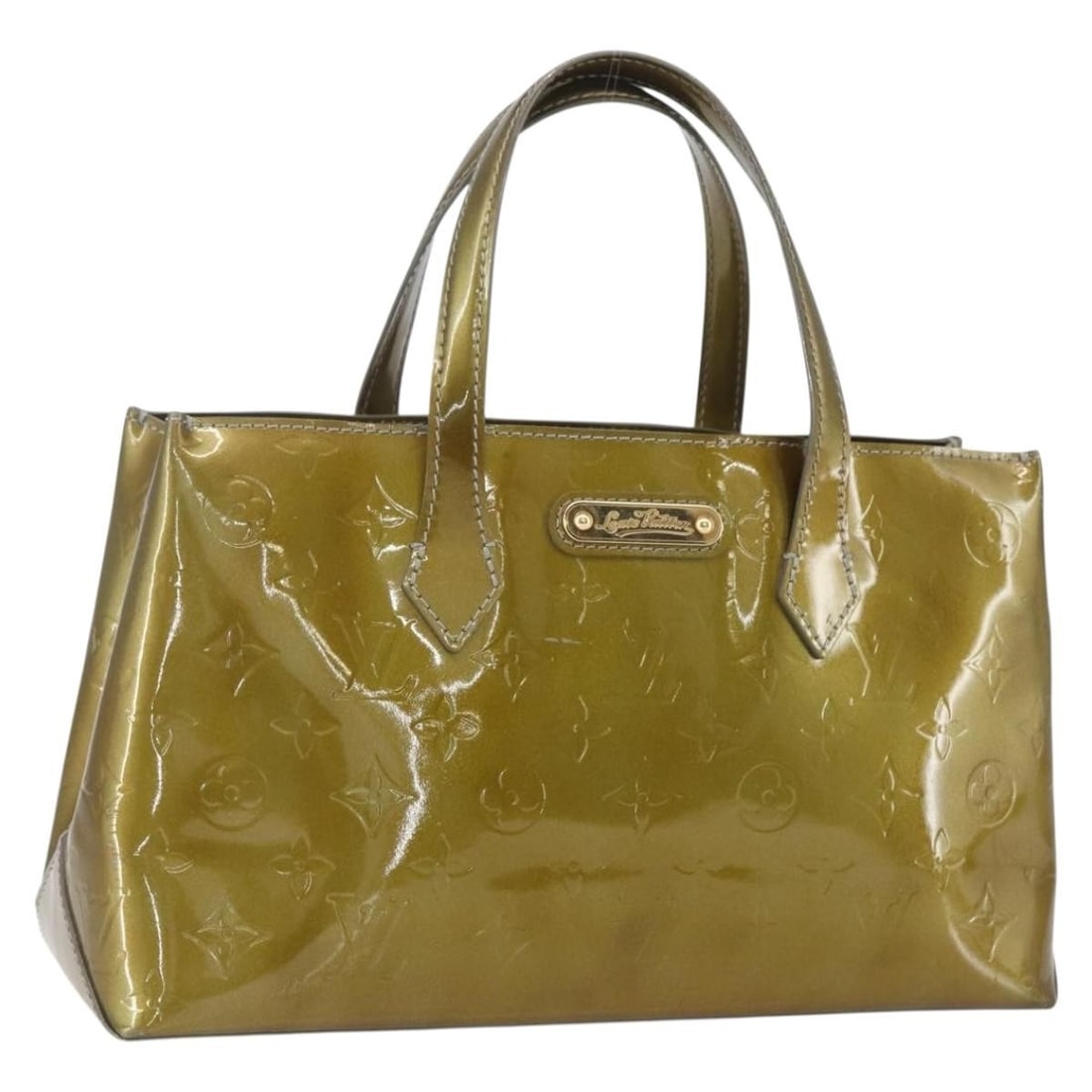 Louis Vuitton Wilshire PM Gris Art Deco Patent Leather Handbag M91627: Louis Vuitton Wilshire PM Gris Art Deco Patent Leather Handbag M91627 This is a Louis Vuitton Wilshire PM handbag from the Monogram Vernis line in the Gris Art Deco color. Crafted from patent leather,