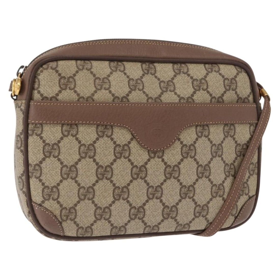 Gucci GG Supreme beige gold shoulder bag Italy 007 115 6423: Gucci GG Supreme beige gold shoulder bag Italy 007 115 6423 This GUCCI GG Supreme shoulder bag features a beige and gold color scheme with PVC leather and GG canvas exterior. Made in Italy, the bag of