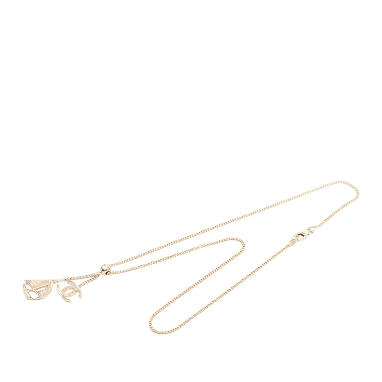 Chanel sailboat pendant necklace in gold plated metal (1 of 6)