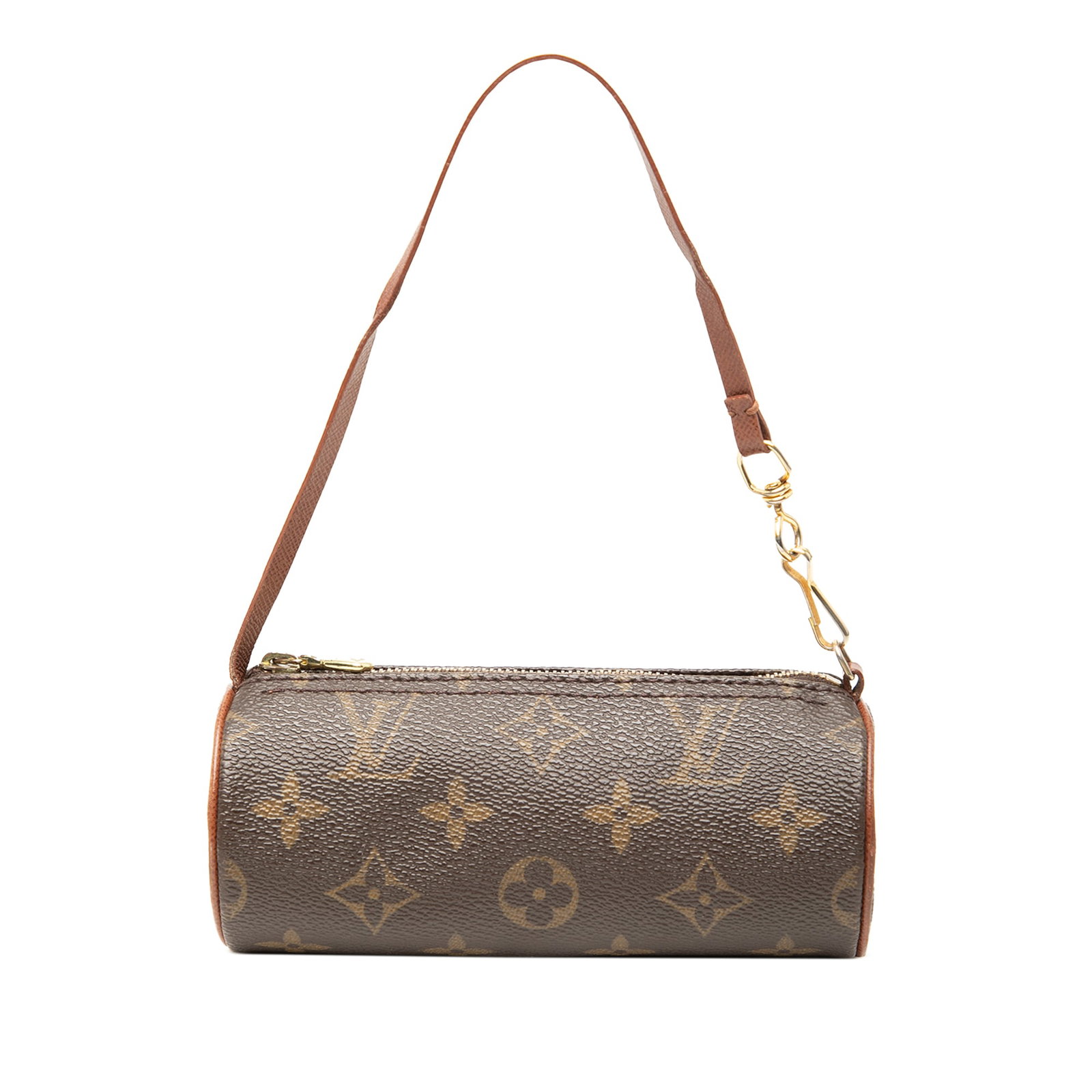 Louis Vuitton Monogram Papillon Canvas Pochette Bag: Louis Vuitton Monogram Papillon Canvas Pochette Bag Louis Vuitton Monogram Papillon Pochette in brown monogram canvas with a detachable flat leather strap and top zip closure. Made in France. Conditio