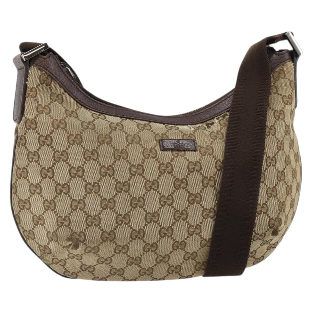Gucci 181092 GG Canvas Beige Gold Shoulder Bag: Gucci 181092 GG Canvas Beige Gold Shoulder Bag This GUCCI GG Canvas Shoulder Bag features a beige and gold color scheme and is crafted from signature GG canvas material. Designed for women, the bag of