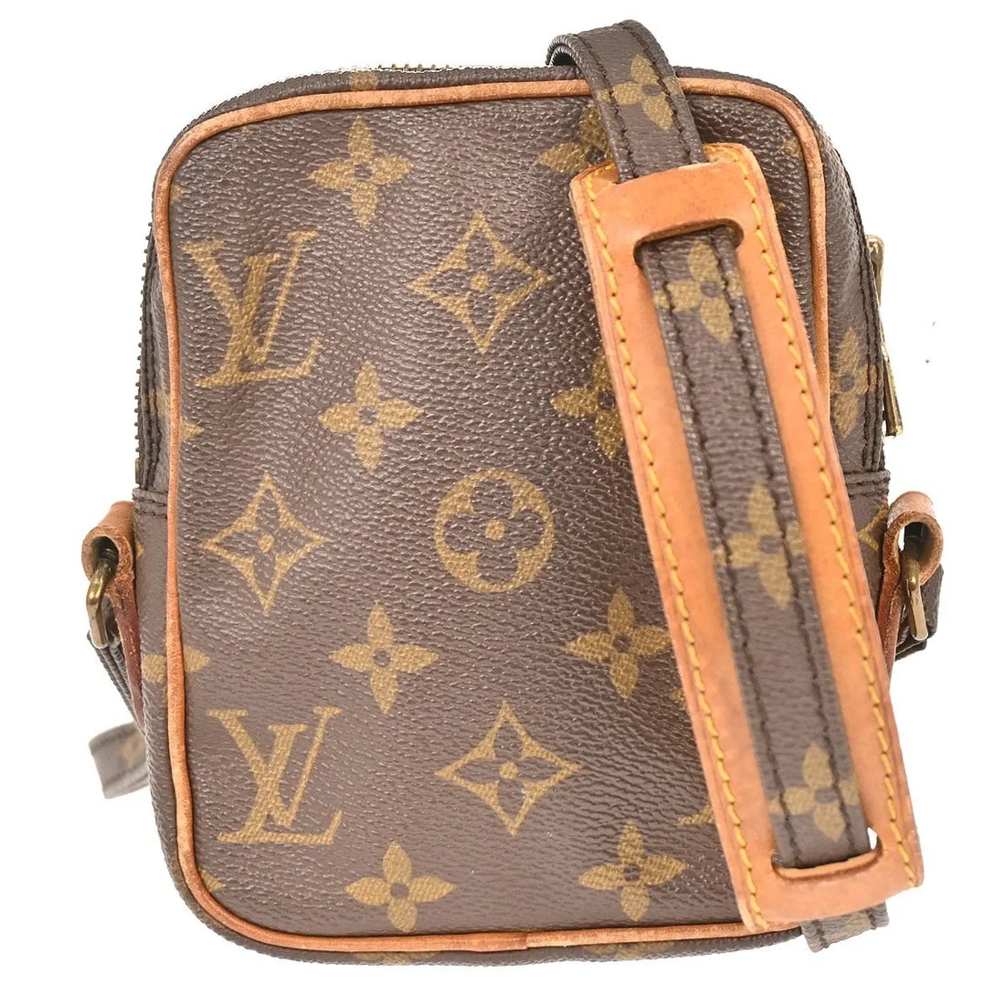 Louis Vuitton Danube Brown Monogram Canvas Crossbody Bag: Louis Vuitton Danube Brown Monogram Canvas Crossbody Bag Louis Vuitton Danube Monogram bag in brown canvas. This unisex piece is made in France and is presented in fair condition with visible wear. No