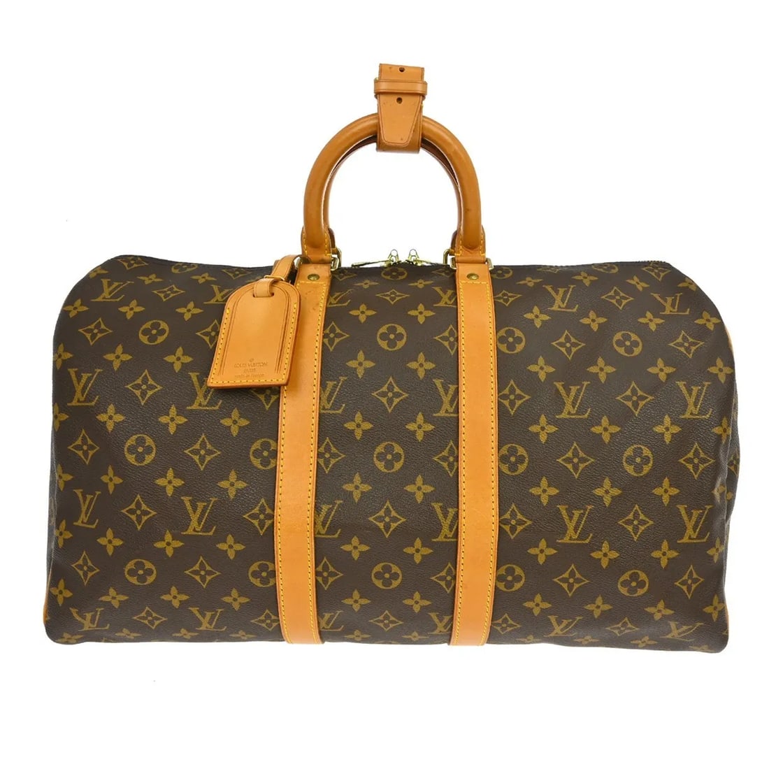 Louis Vuitton Keepall Unisex Brown Canvas Travel Bag: Louis Vuitton Keepall Unisex Brown Canvas Travel Bag Louis Vuitton Keepall in brown monogram canvas. This unisex bag is made in France and remains in good condition with visible wear from use, includi