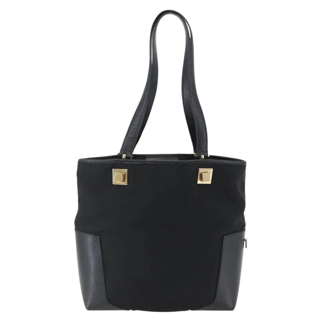 Black Canvas Tote by Salvatore Ferragamo for Women: Black Canvas Tote by Salvatore Ferragamo for Women This Salvatore Ferragamo tote bag is crafted from black canvas and designed for women. The bag is in very good condition, with the exterior, interior