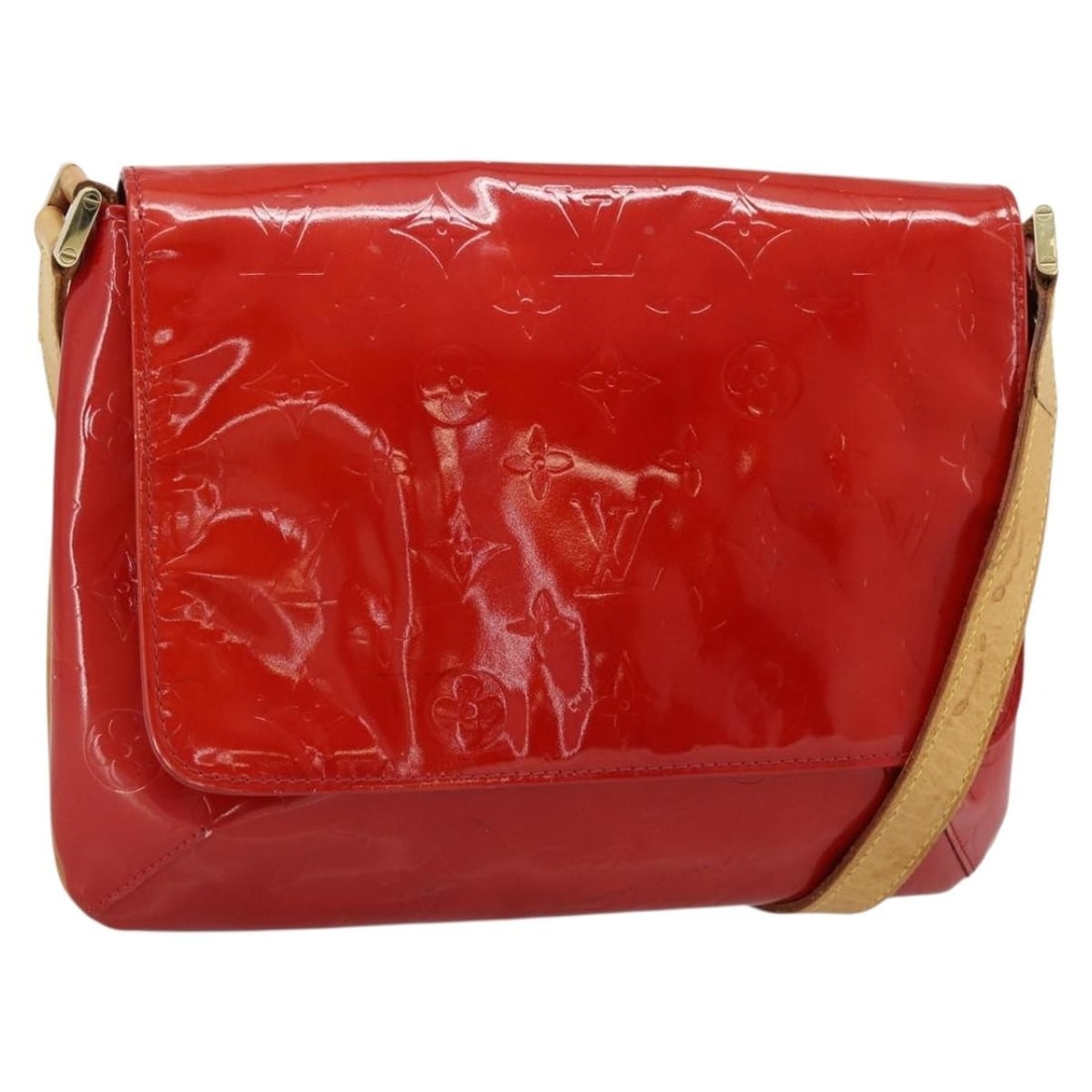 Louis Vuitton Thompson Street Shoulder Bag Monogram Vernis Rouge M91094: Louis Vuitton Thompson Street Shoulder Bag Monogram Vernis Rouge M91094 Louis Vuitton Thompson Street shoulder bag in red Rouge Monogram Vernis patent leather. This women's bag was made in Spain and i