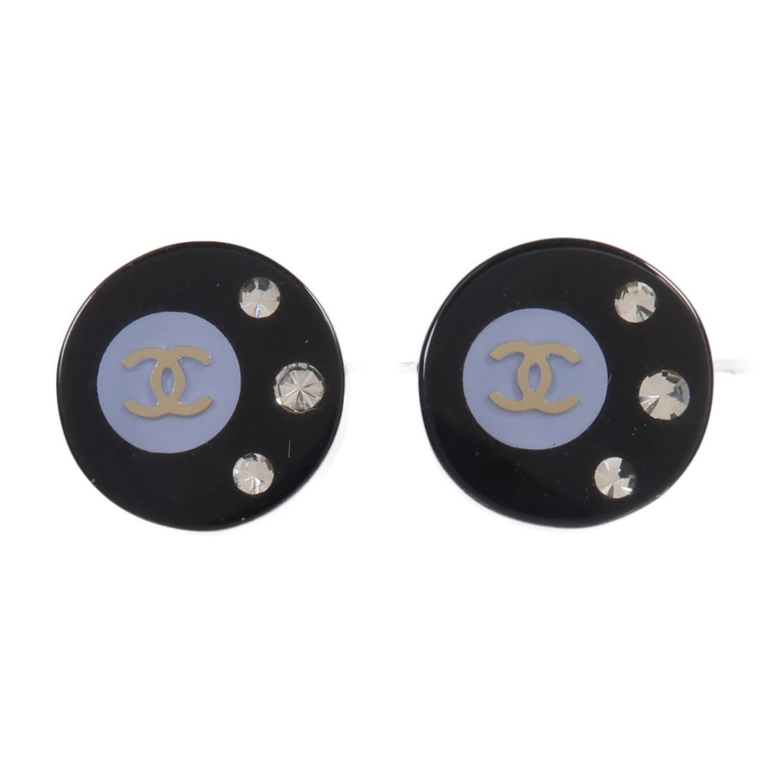 CHANEL CC Black Plastic Pierced Earrings: CHANEL CC Black Plastic Pierced Earrings CHANEL pierced earrings in black plastic with a CC design. Made in France, this pair is designed for women and features a clean black look with no main stone. 