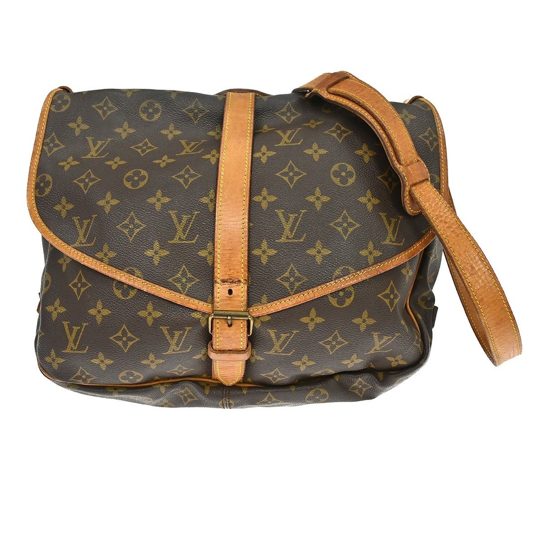 Louis Vuitton Saumur 35 Monogram Canvas Crossbody Shoulder Bag M42254 (1 of 15)
