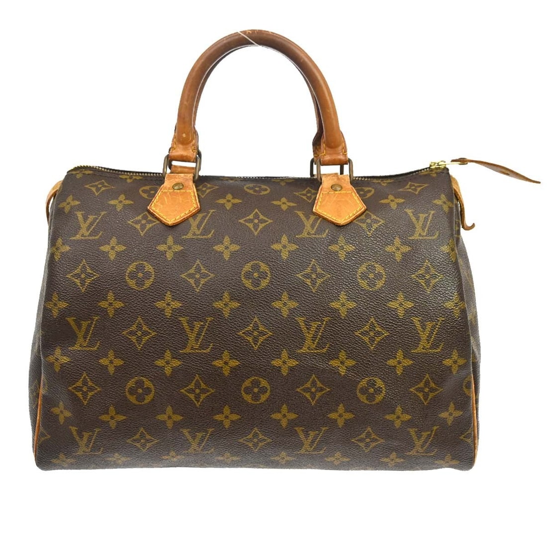Louis Vuitton Speedy 30 Monogram Canvas Satchel M41526: Louis Vuitton Speedy 30 Monogram Canvas Satchel M41526 Vintage Louis Vuitton Speedy 30 handbag in Monogram canvas with leather double handles and a zip closure. This women's satchel/top handle bag fea