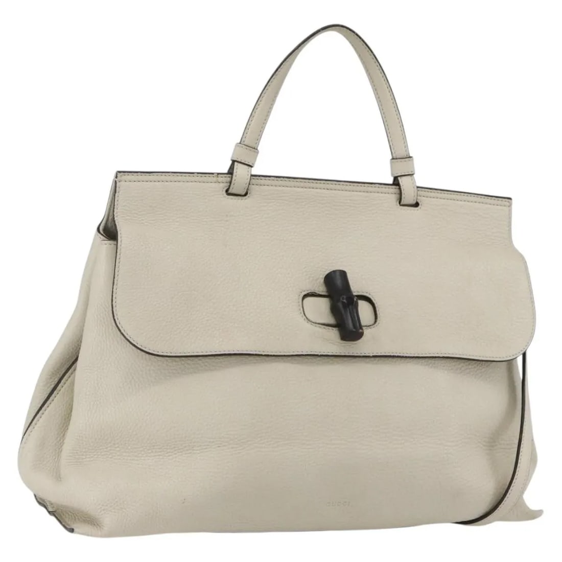 Gucci Leather Bamboo Daily Top Handle Bag White 40cm by 27cm by 13cm (1 of 18)
