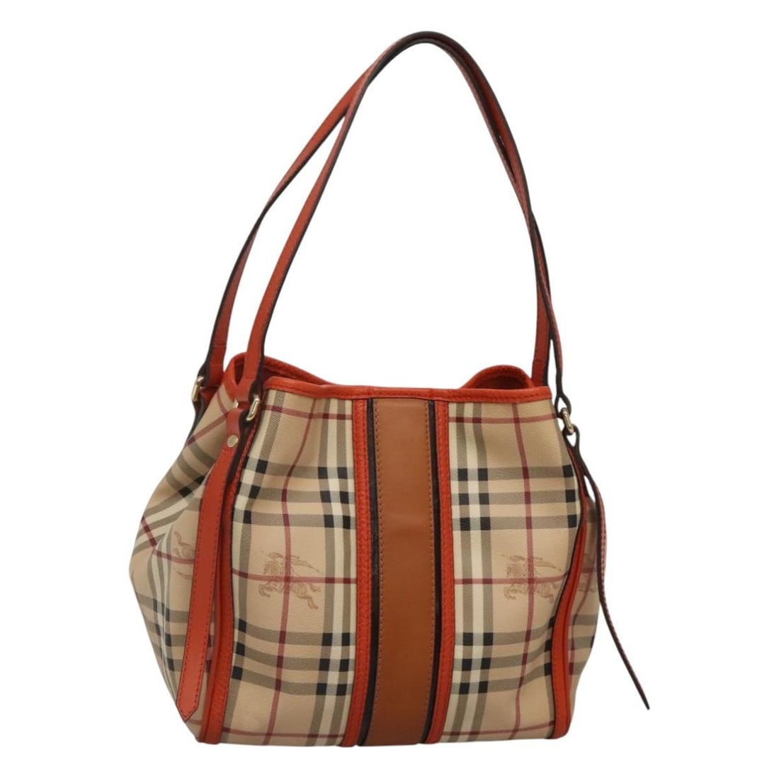 Burberry Beige Brown PVC Leather Nova Check Women's Tote Handbag: Burberry Beige Brown PVC Leather Nova Check Women's Tote Handbag This Burberry Nova Check tote bag features a beige and brown exterior crafted from PVC leather, designed in the classic Burberry check 