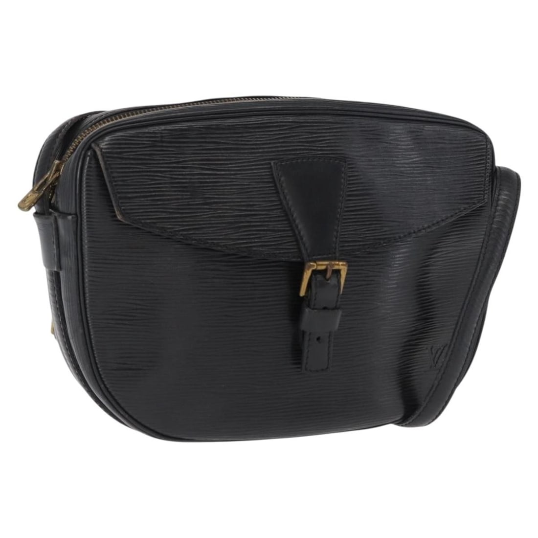 Louis Vuitton Jeune Fille MM Epi Black Shoulder Bag M52152 France: Louis Vuitton Jeune Fille MM Epi Black Shoulder Bag M52152 France This is a Louis Vuitton Epi Jeune Fille MM shoulder bag in black, crafted from Epi leather. The bag features a structured silhouette w
