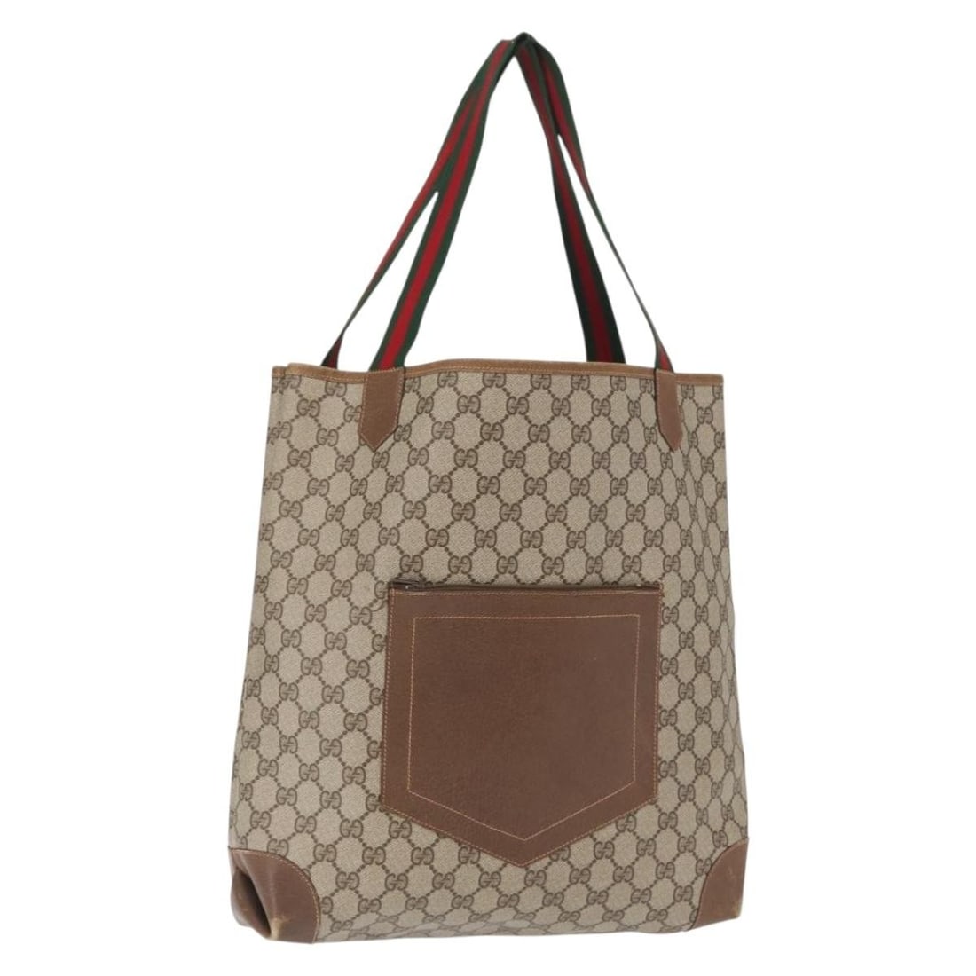 Gucci GG Supreme Beige PVC Tote Web Sherry Line Model 002 904 0222 Italy: Gucci GG Supreme Beige PVC Tote Web Sherry Line Model 002 904 0222 Italy This is a Gucci GG Supreme Web Sherry Line tote bag crafted from beige, gold, and red PVC leather with GG canvas. The bag featu