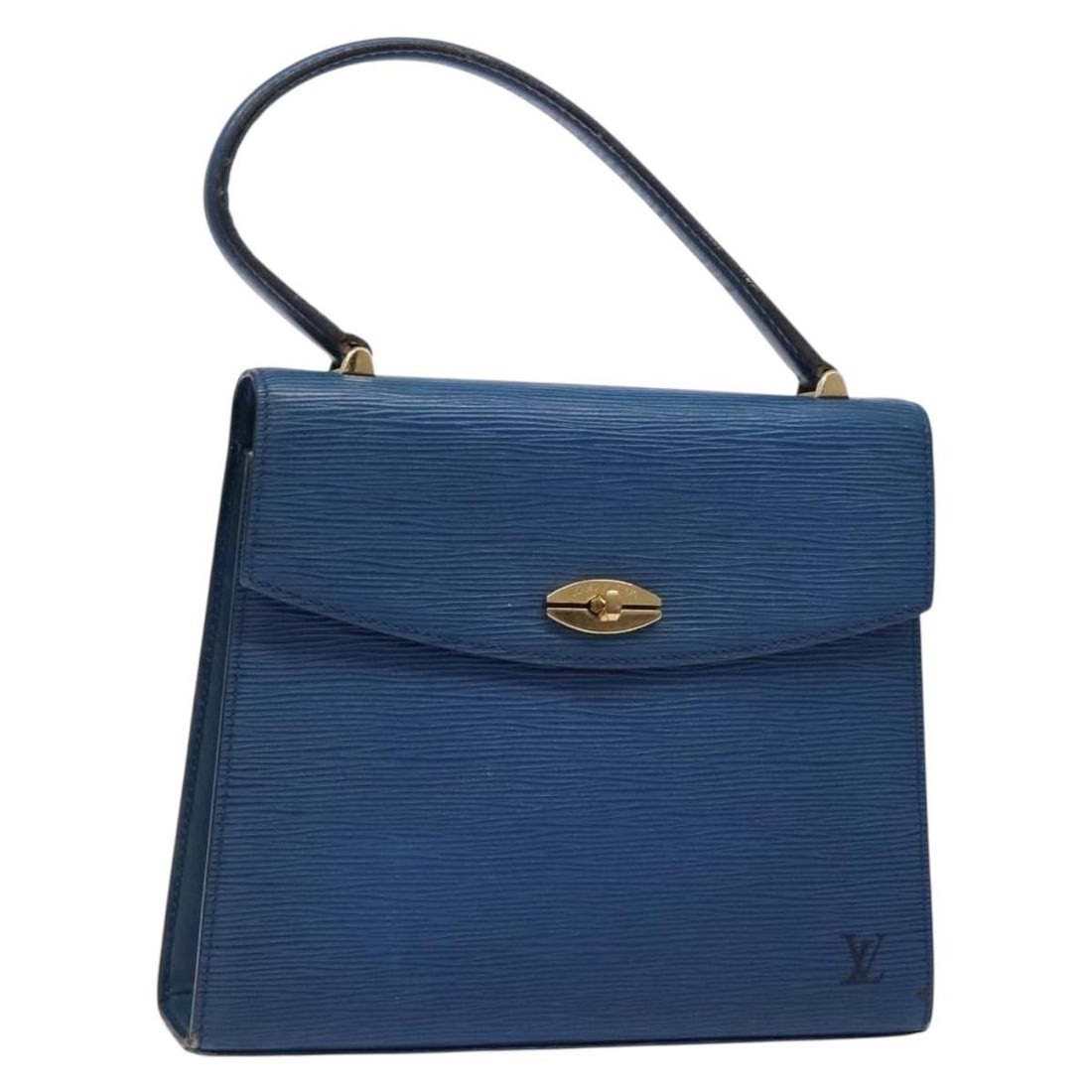 Louis Vuitton Malesherbes Blue Epi Leather Handbag M52375: Louis Vuitton Malesherbes Blue Epi Leather Handbag M52375 This Louis Vuitton Epi Malesherbes handbag features a structured silhouette crafted from blue Epi leather. Made in France, the bag offers a co