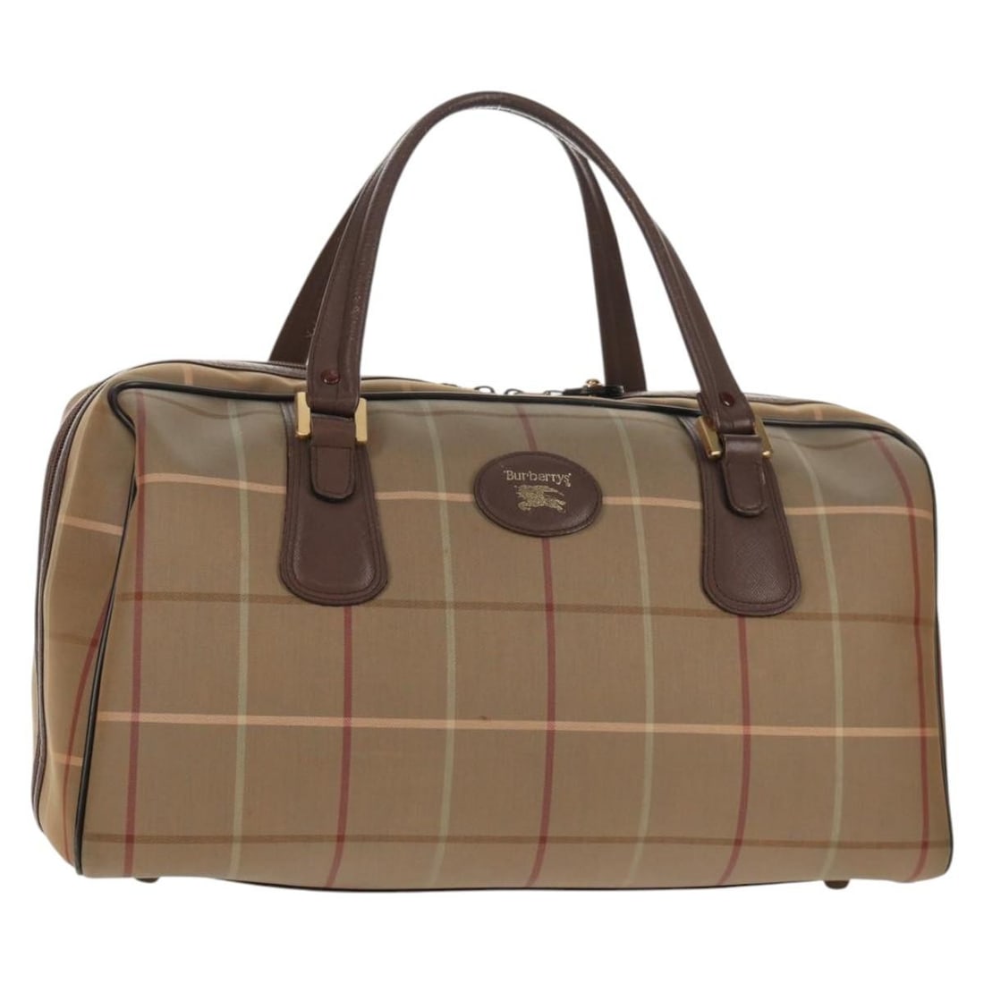 Burberrys Beige Canvas Boston Handbag Nova Check: Burberrys Beige Canvas Boston Handbag Nova Check This Burberrys Nova Check Boston Bag features a beige canvas exterior with the iconic check pattern. Designed for women, it offers a spacious interior 