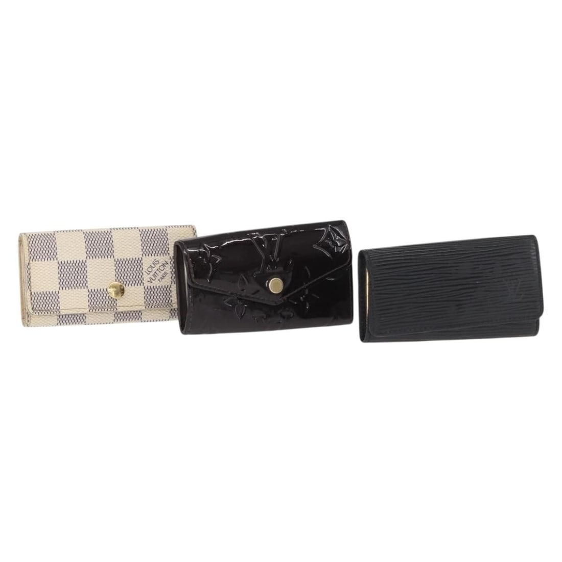 Set of 3 Louis Vuitton Multicles 4 Key Cases Damier Azur Black Amarante (1 of 18)