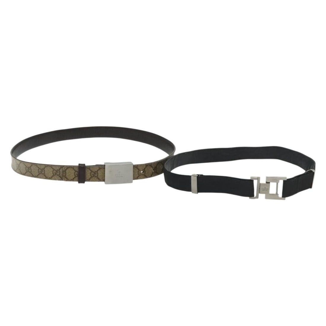 GUCCI GG Supreme Leather Belt Black Beige Set Authentic (1 of 13)