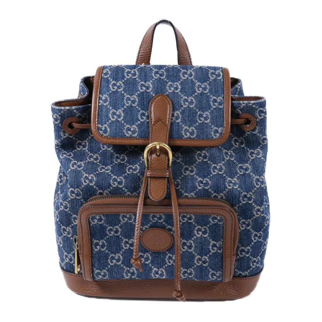 Gucci GG Denim Calfskin Rucksack Backpack Black (1 of 18)