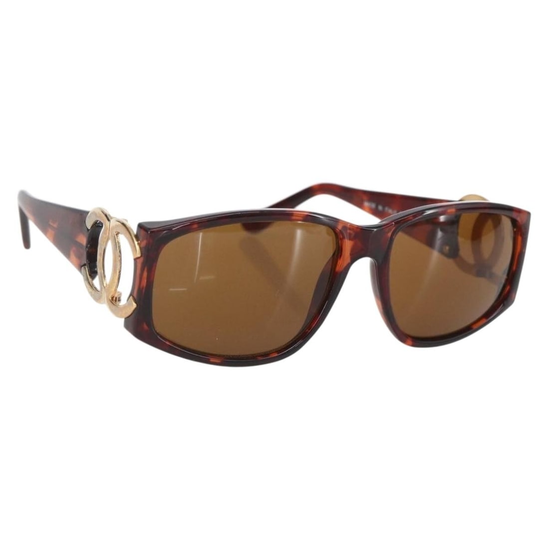 Brown Plastic CHANEL CC Sunglasses with Case Made in Italy (1 of 11)