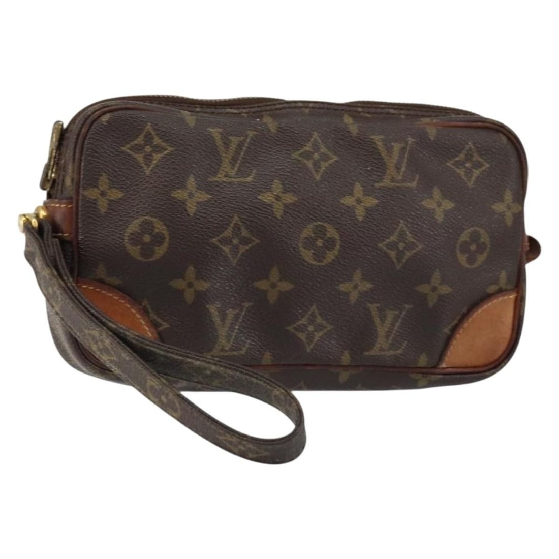 Louis Vuitton Marly Dragonne PM Monogram Canvas Clutch M51827: Louis Vuitton Marly Dragonne PM Monogram Canvas Clutch M51827 This Louis Vuitton Monogram Marly Dragonne PM clutch bag is crafted from the brand's signature monogram canvas and features a compact, rec